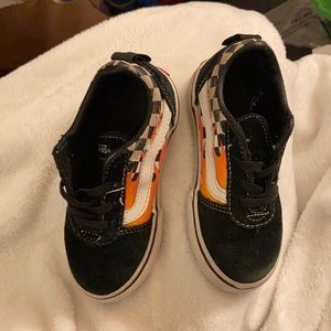 Flame vans toddler slip on sneakers